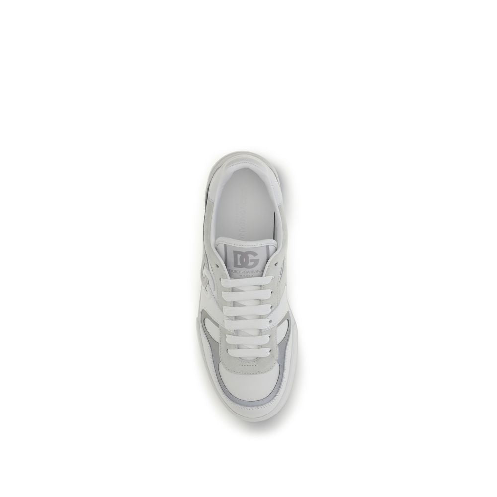Dolce & Gabbana Weiße Low-Top-Sneaker aus Kalbsleder Bos Taurus-4
