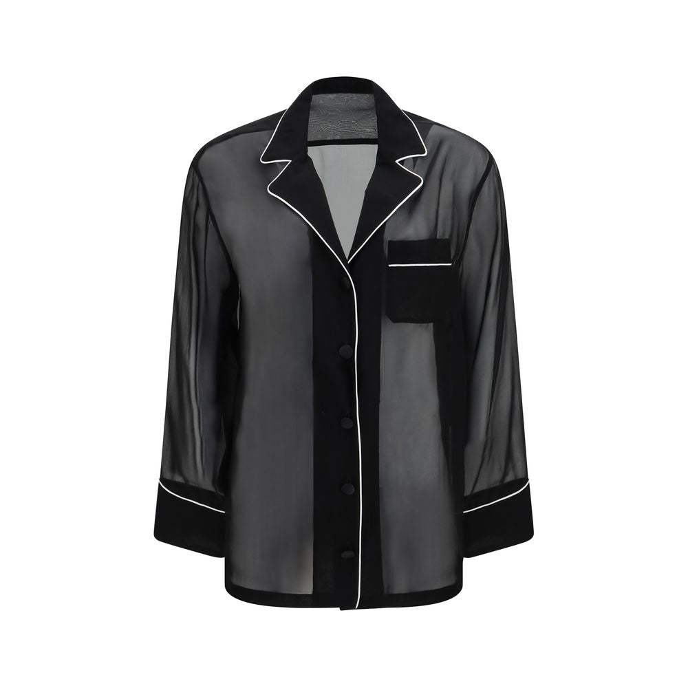 Dolce & Gabbana Seidenhemd in Schwarz-1