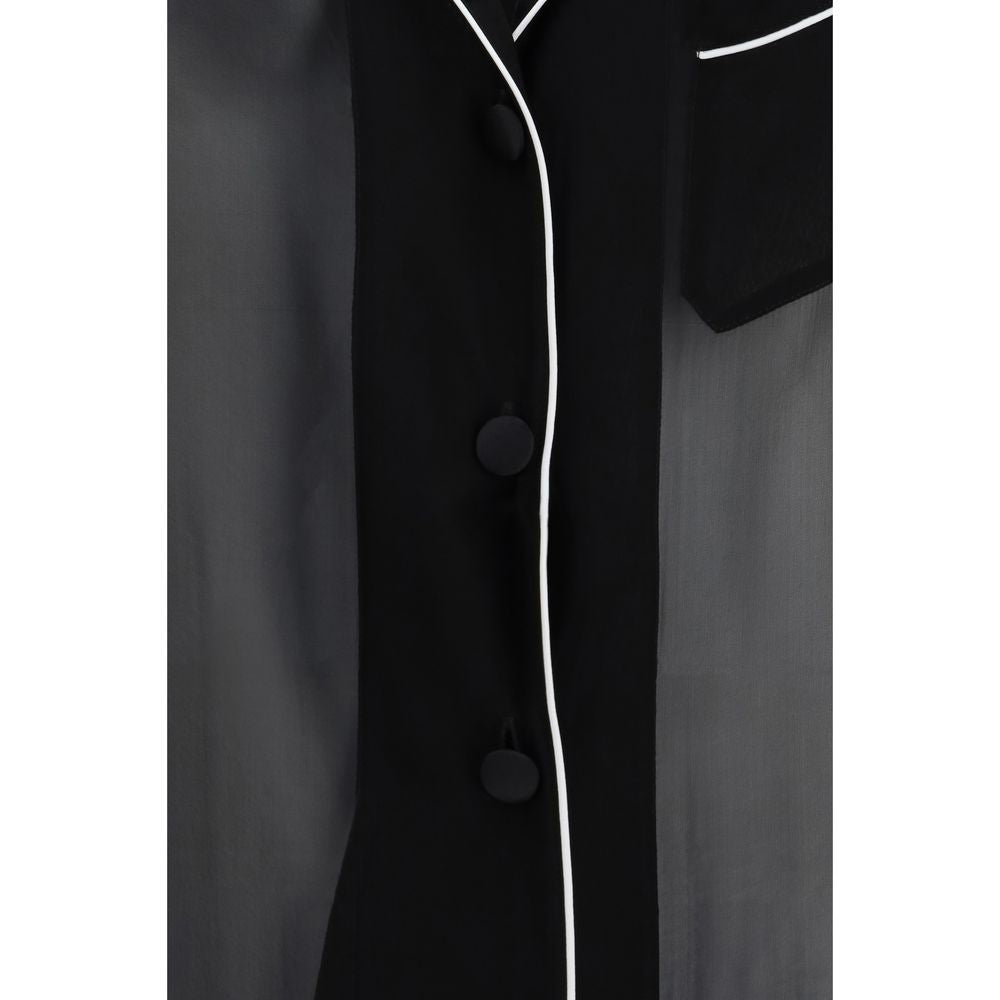 Dolce & Gabbana Seidenhemd in Schwarz-3