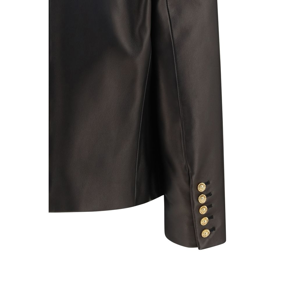 Balmain Schwarze Lederjacke-3