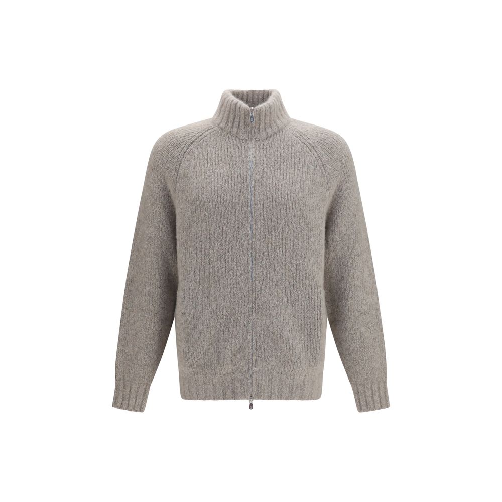 Brunello Cucinelli Grauer Kaschmir-Strickjacke-1