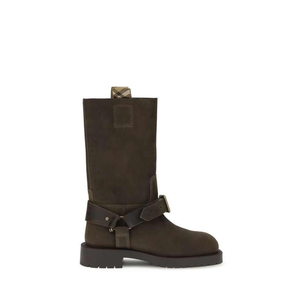 Burberry Braune Kalbsleder Bos Taurus Schnürstiefel-1