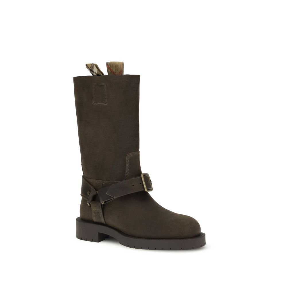 Burberry Braune Kalbsleder Bos Taurus Schnürstiefel-2