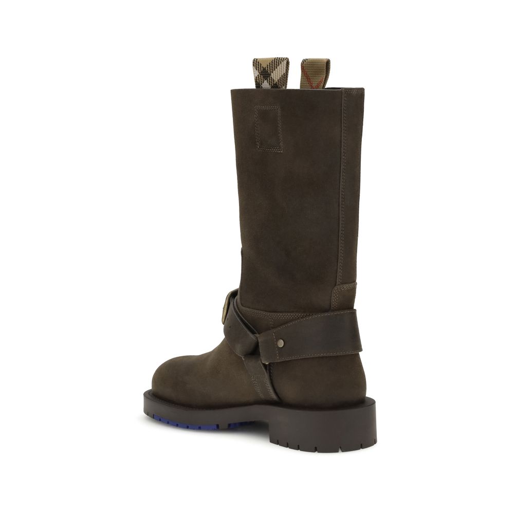 Burberry Braune Kalbsleder Bos Taurus Schnürstiefel-3