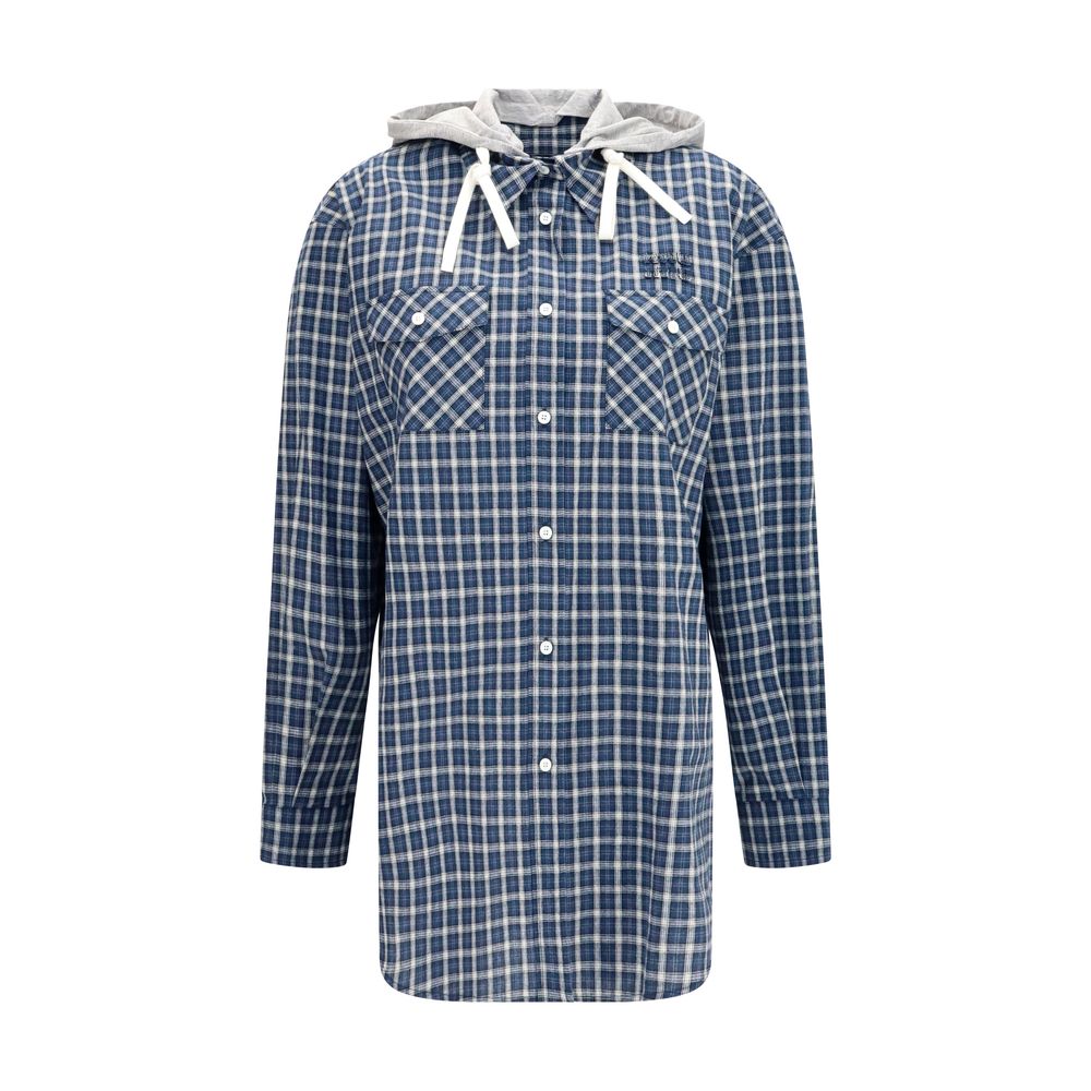 Miu Miu Blaues Baumwollhemd mit Muster-1