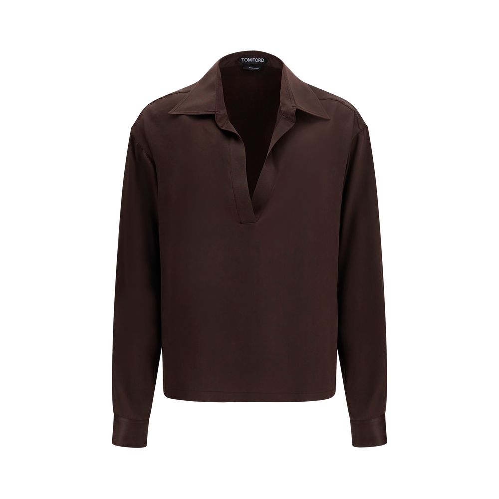Tom Ford Braunes Seidenhemd-1