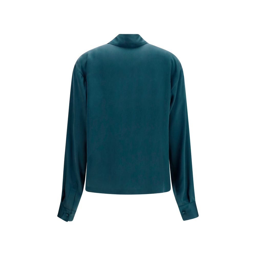 Tom Ford Blaues Seidenhemd-2