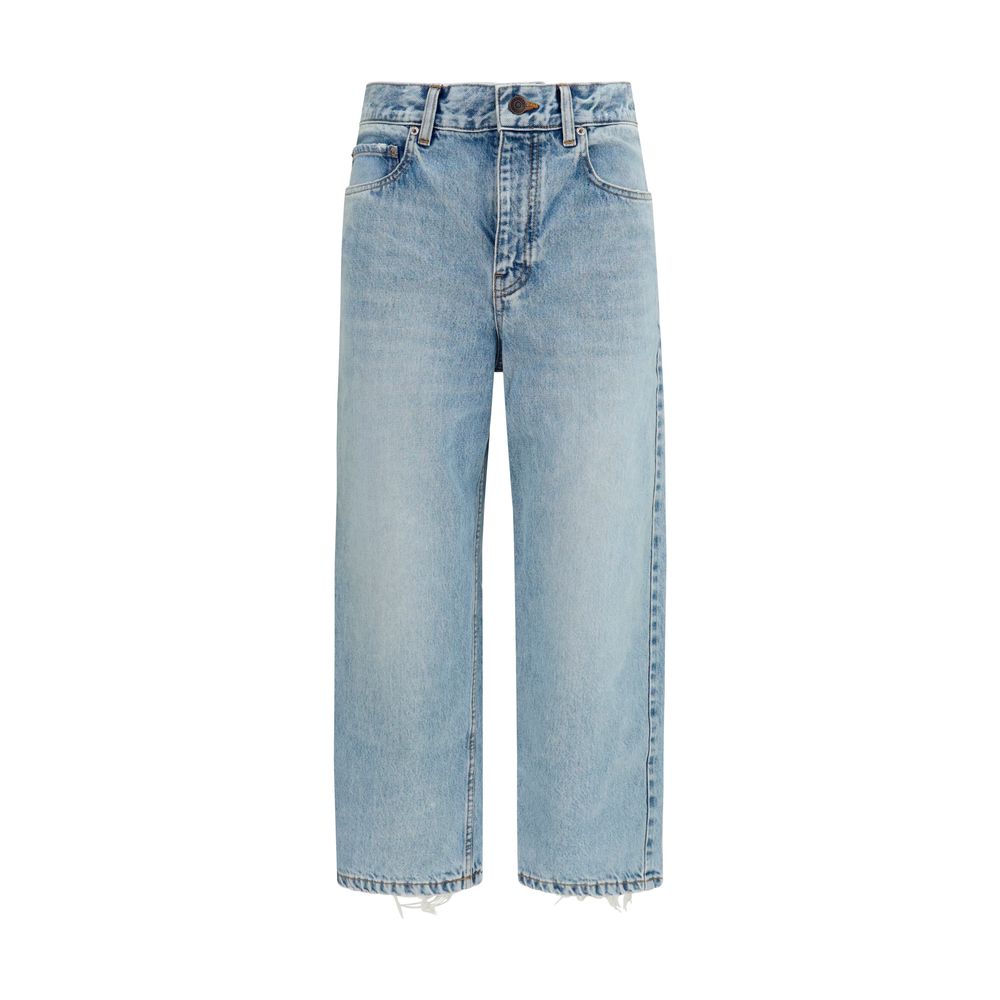 Balenciaga Blaue Cropped Jeans aus Baumwolle-1
