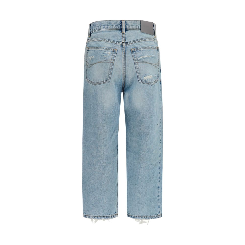Balenciaga Blaue Cropped Jeans aus Baumwolle-2