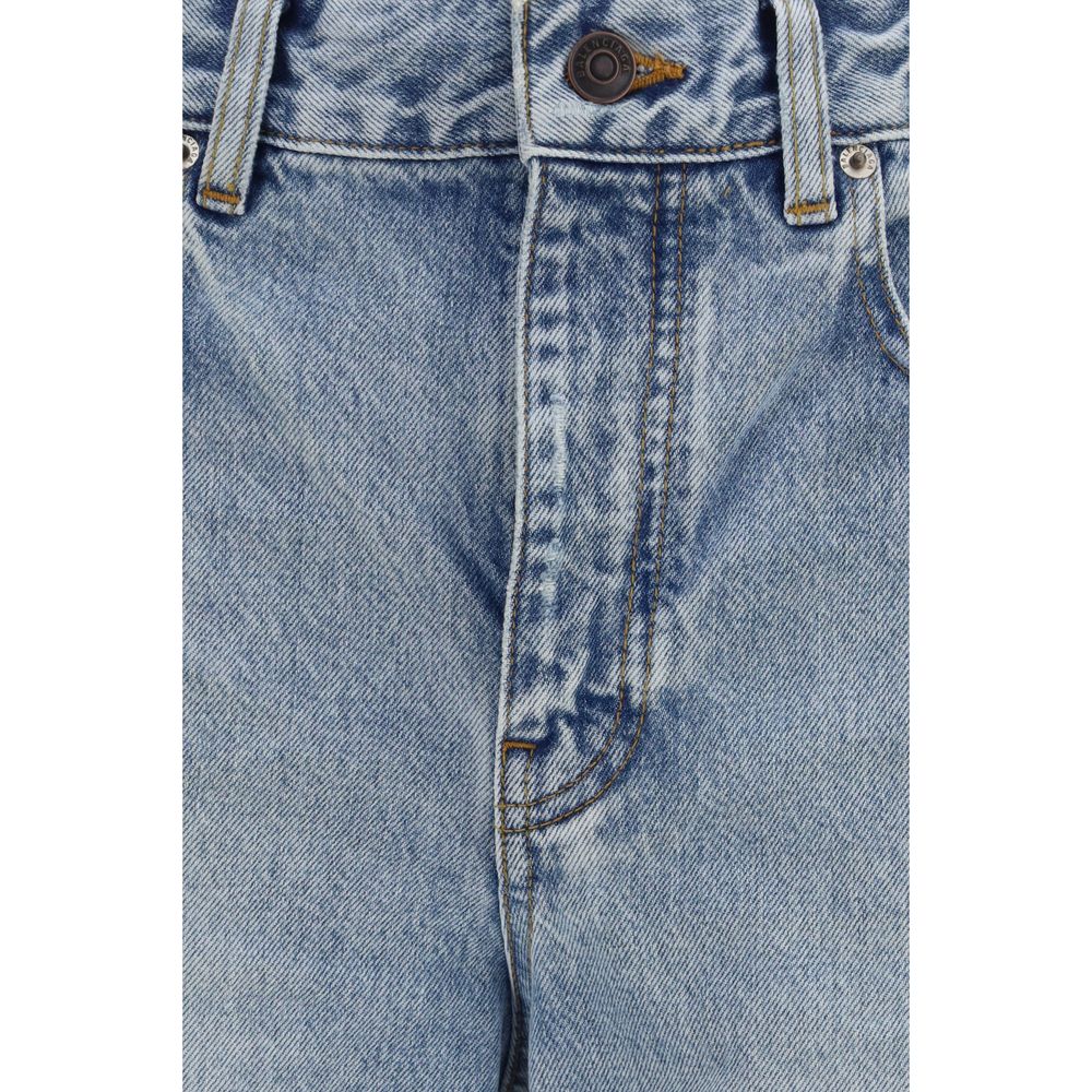 Balenciaga Blaue Cropped Jeans aus Baumwolle-3