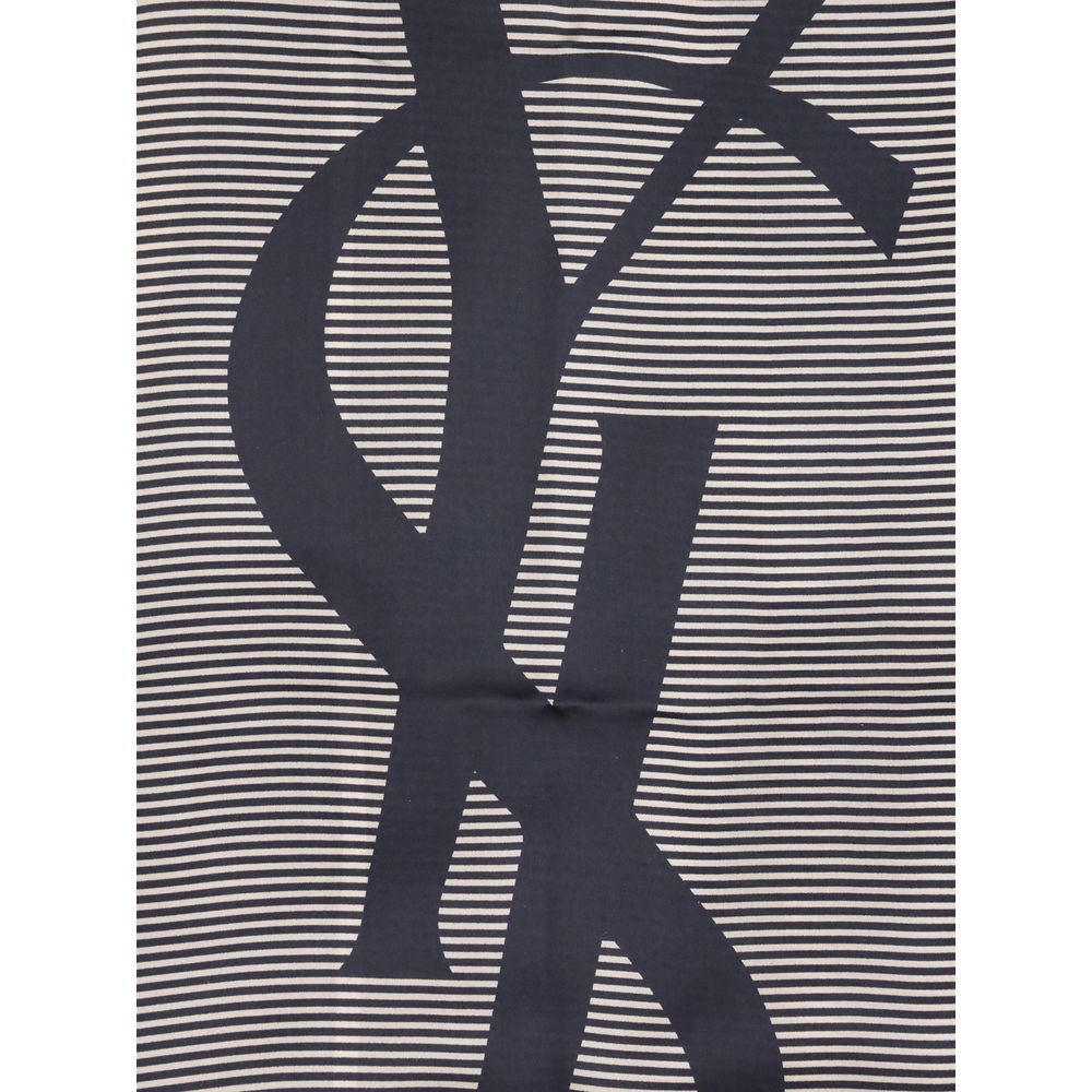 Saint Laurent Blaues Seidenschal-3