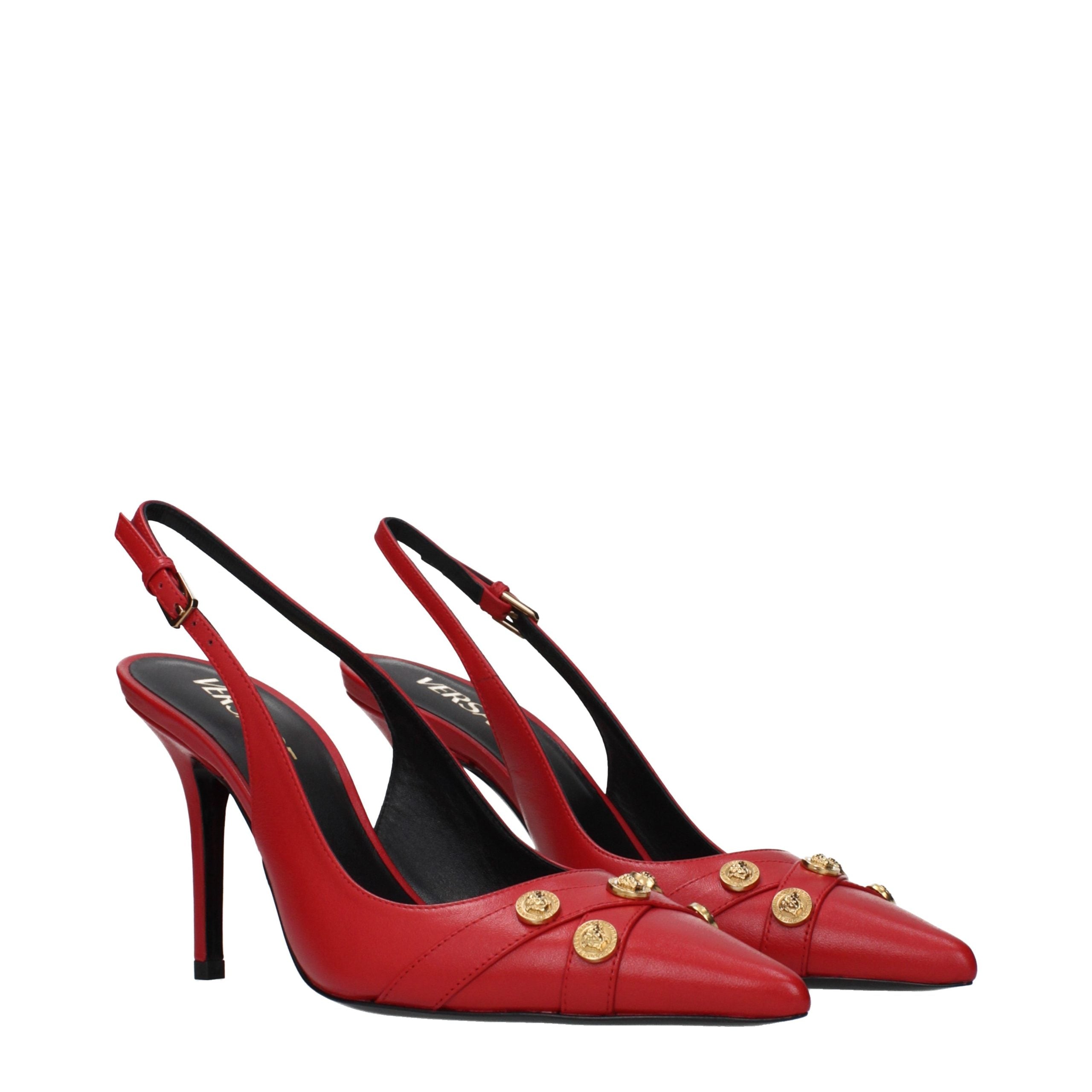 Versace Rote Leder Pumps mit hohem Absatz-2