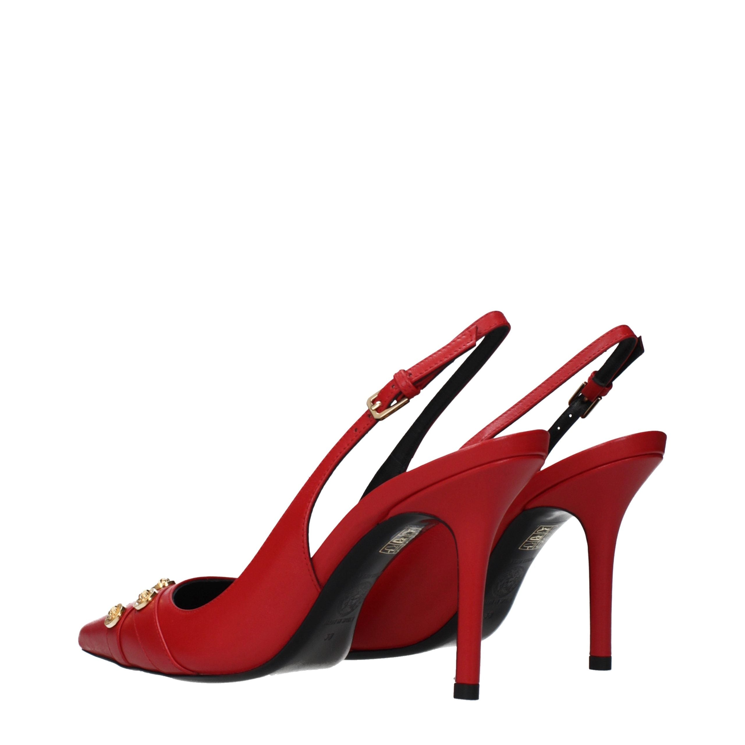 Versace Rote Leder Pumps mit hohem Absatz-4