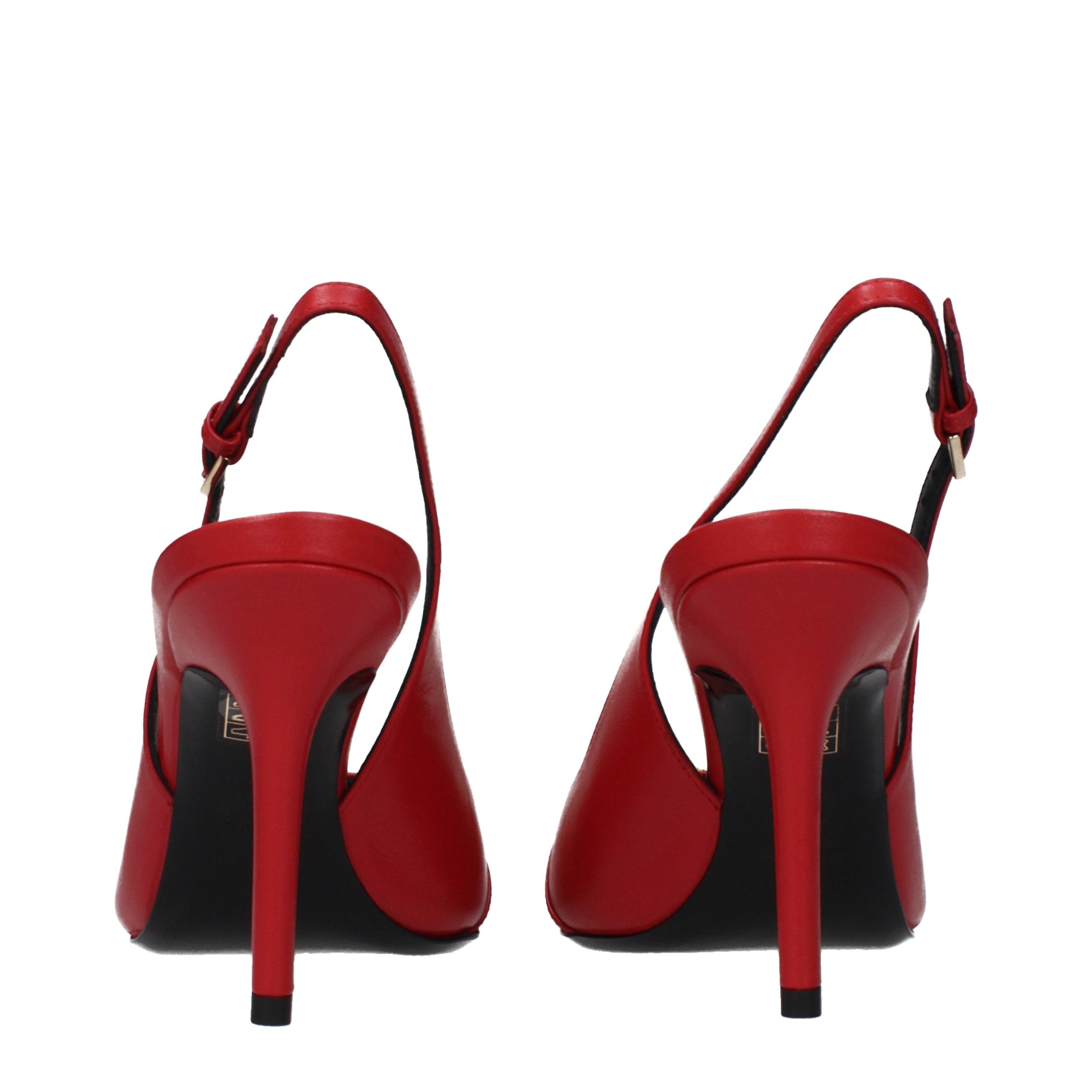 Versace Rote Leder Pumps mit hohem Absatz-5