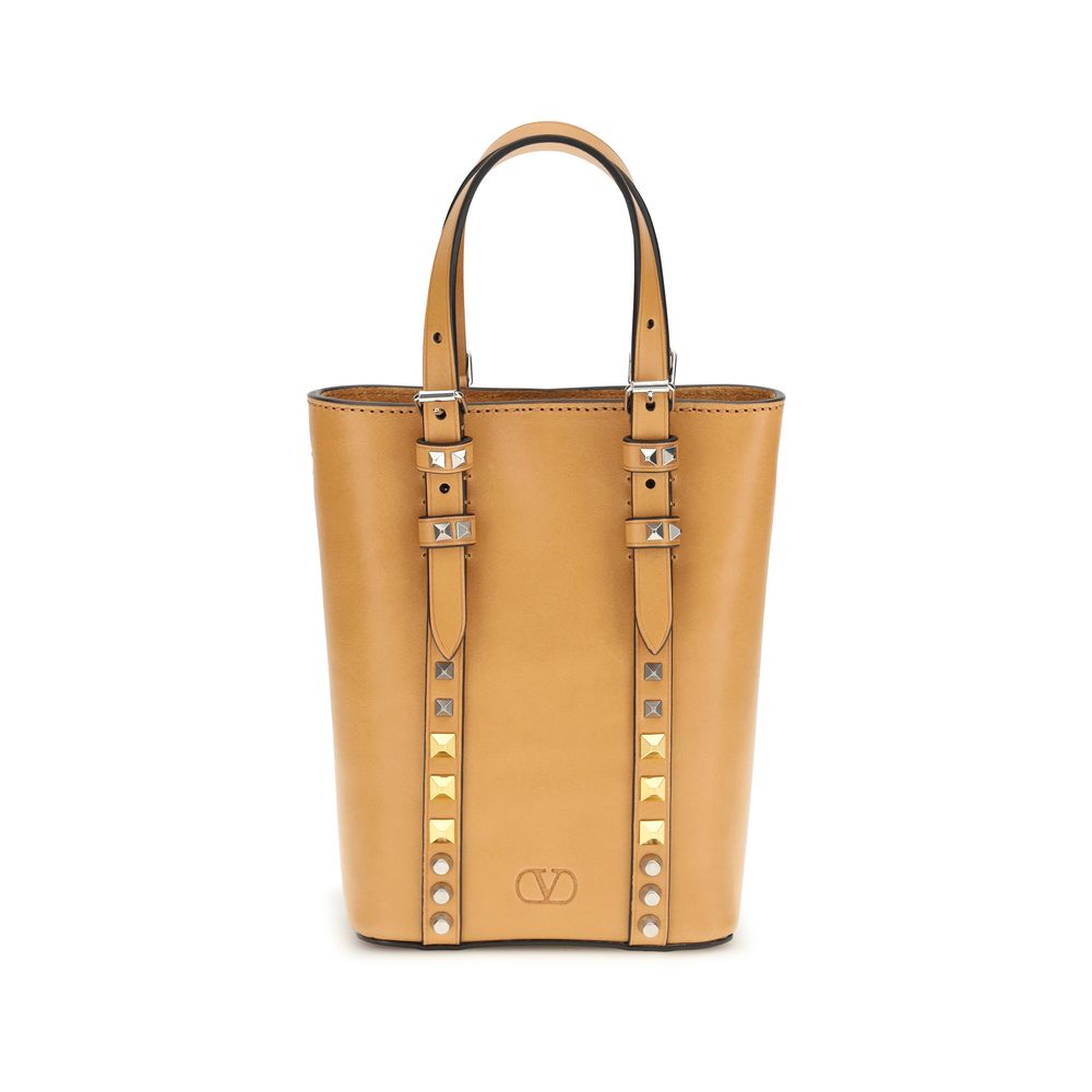 Valentino Garavani Beige Kalbsleder Bos Taurus Schultertasche-1
