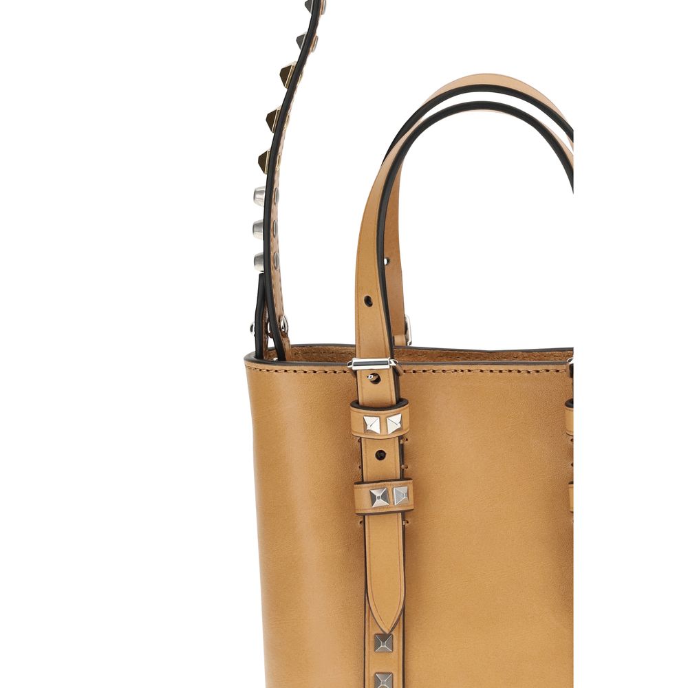 Valentino Garavani Beige Kalbsleder Bos Taurus Schultertasche-4