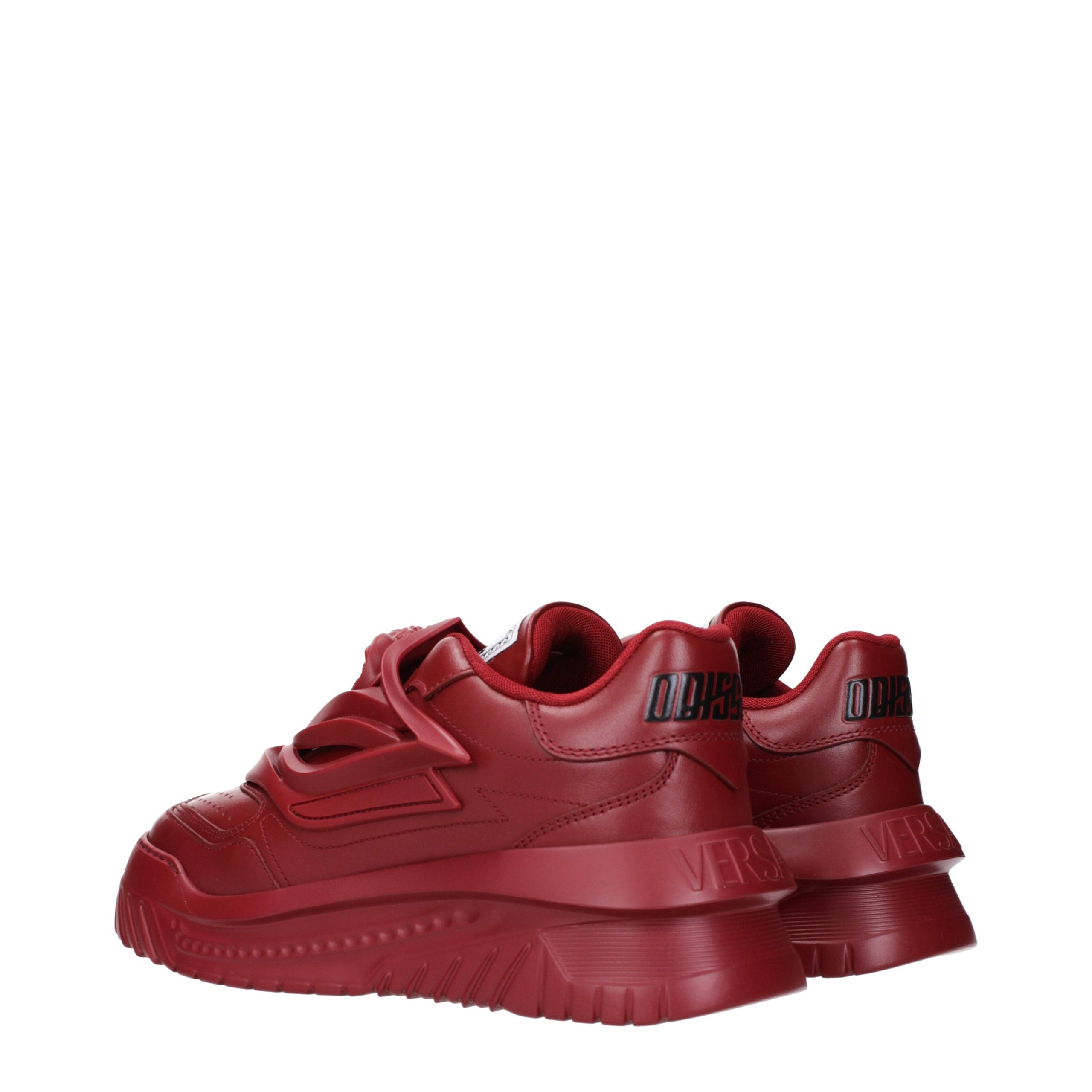 Versace Rote Leder Chunky Sneaker-4