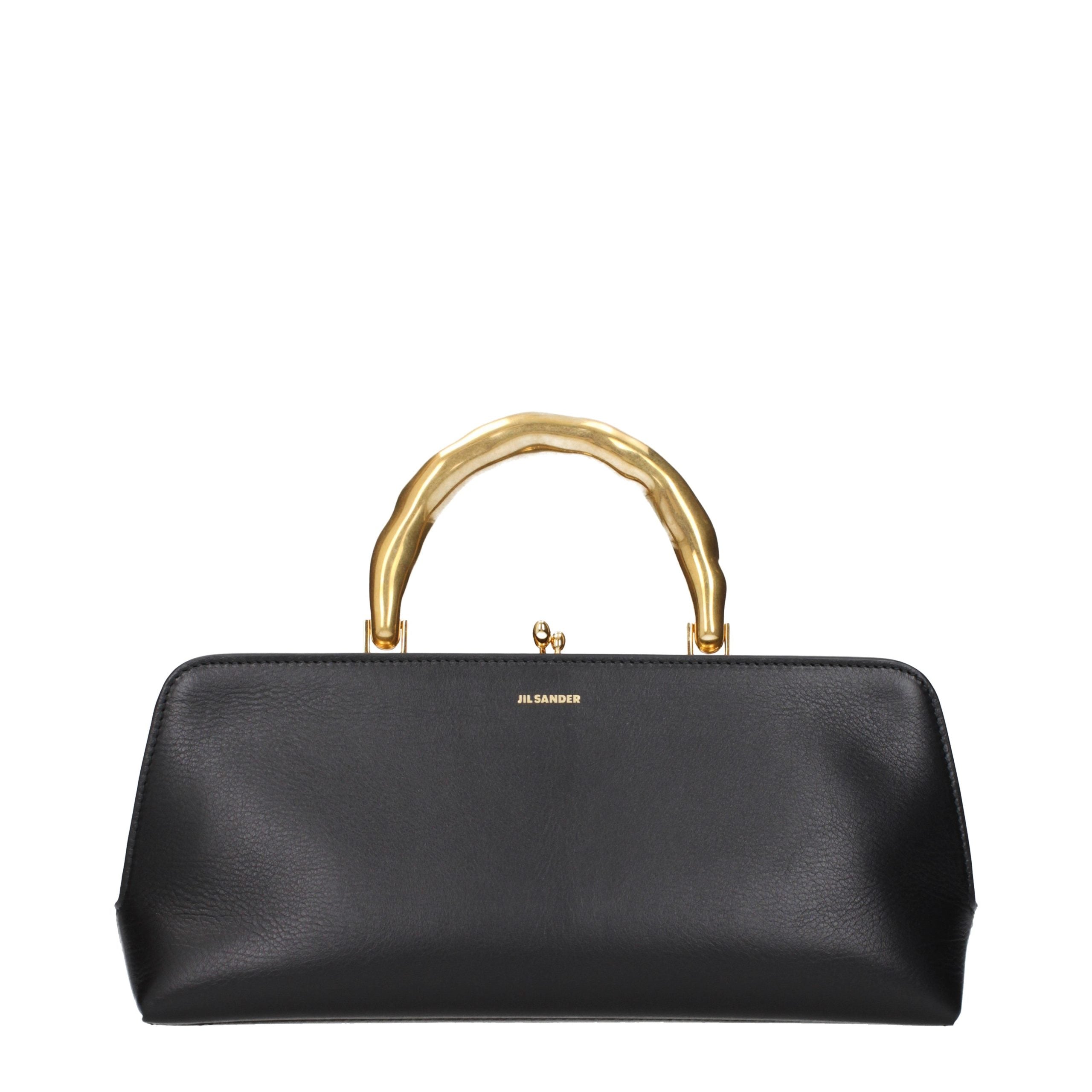 Jil Sander Schwarze Lederhandtasche-1