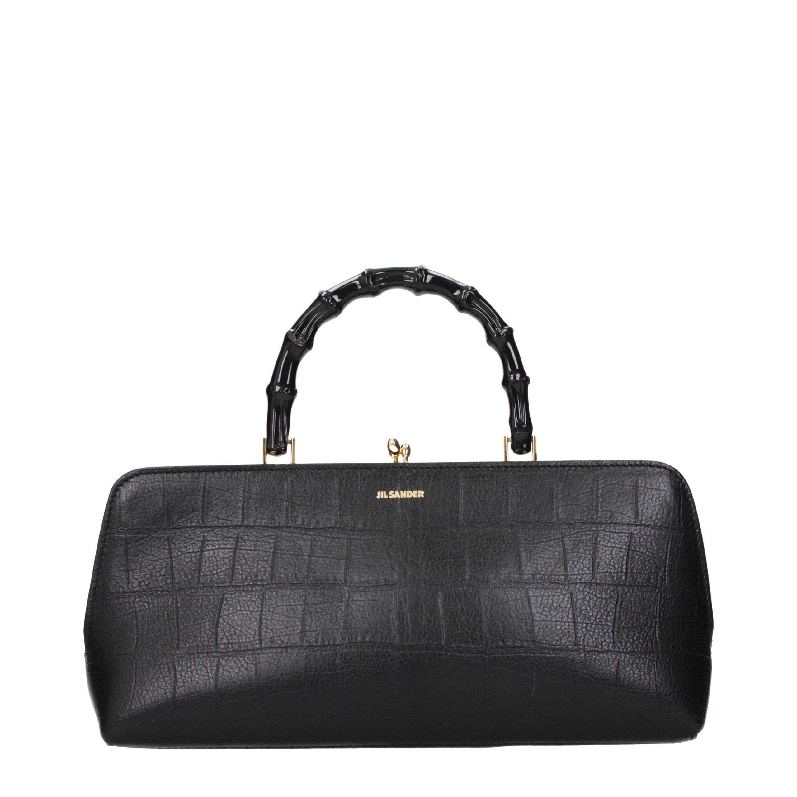 Jil Sander Schwarze Lederhandtasche-1