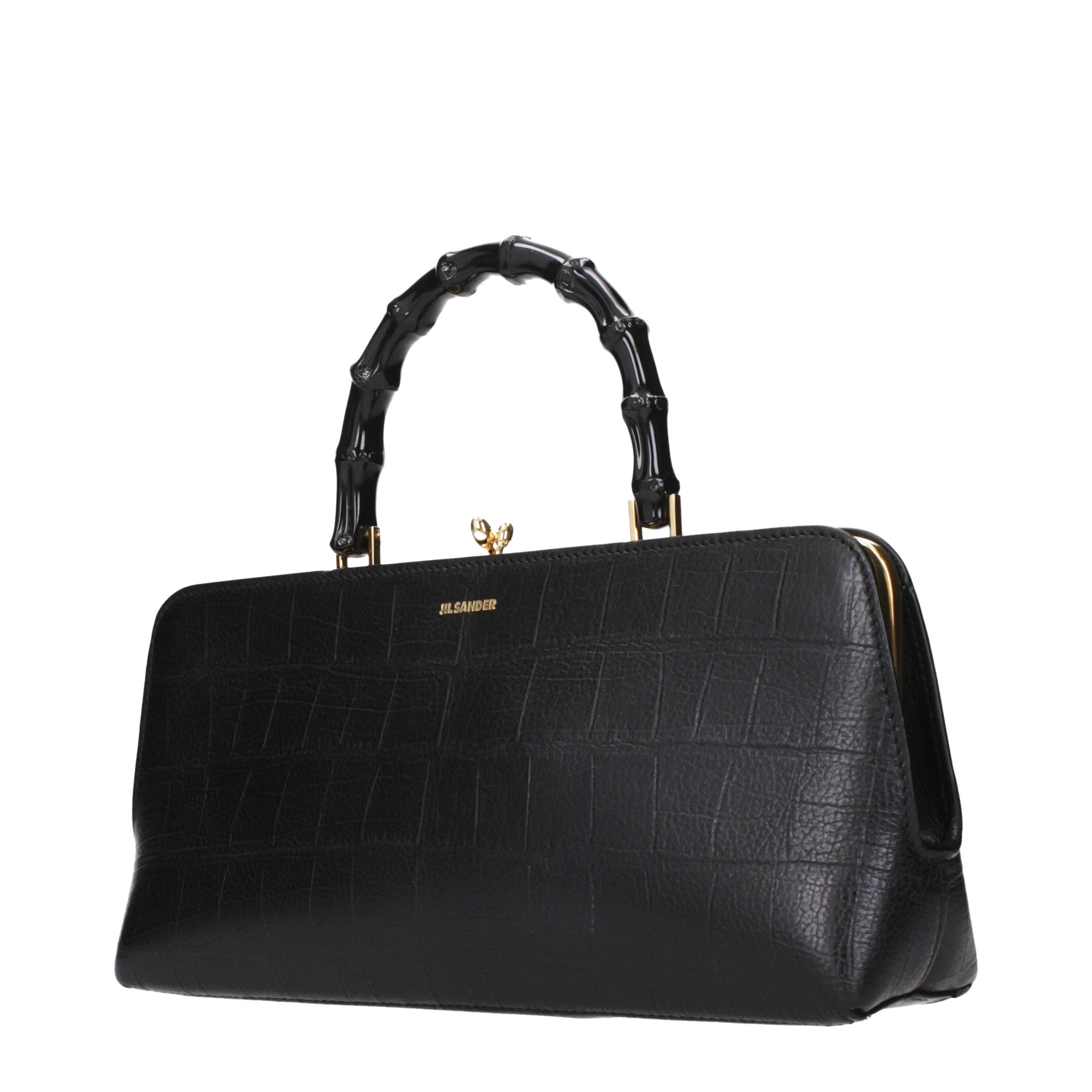 Jil Sander Schwarze Lederhandtasche-2