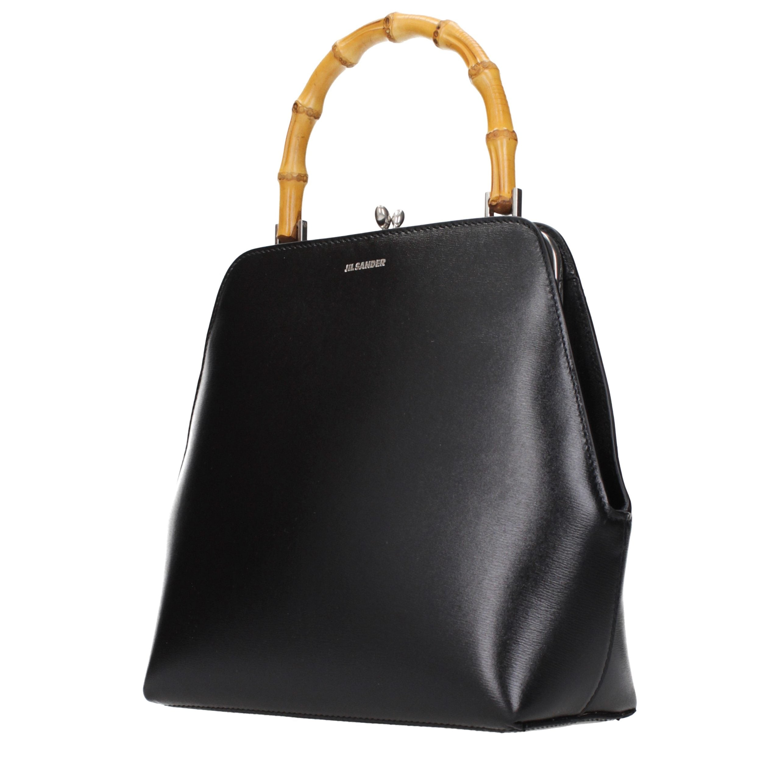 Jil Sander Schwarze Lederhandtasche-2
