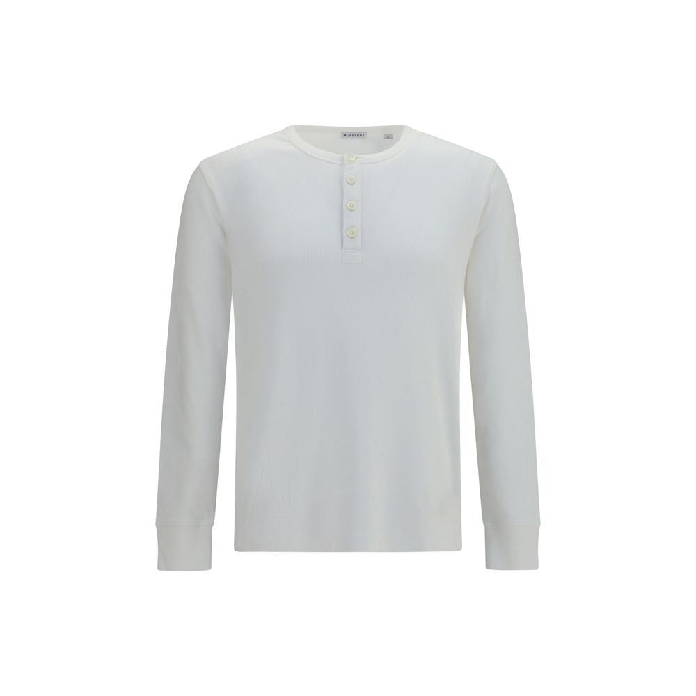Burberry Weißes Langarm-T-Shirt aus Baumwolle-1