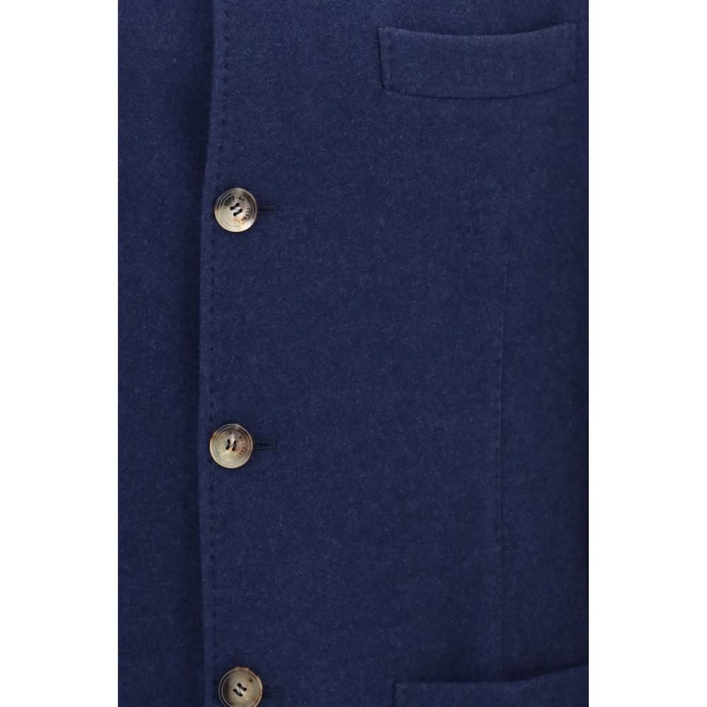 Brunello Cucinelli Blaue Kaschmir-Jacke in voller Länge-3