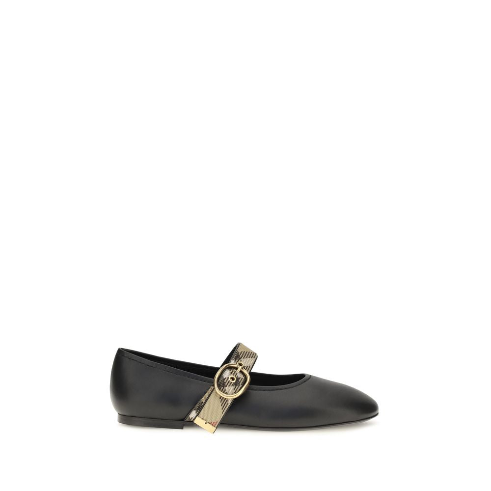 Burberry Schwarze Ballerinas aus Kalbsleder Bos Taurus-1