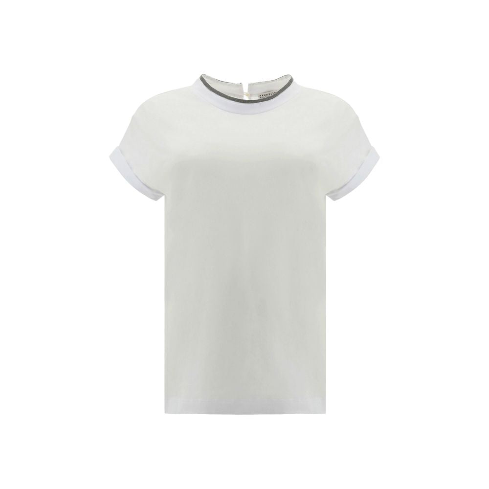 Brunello Cucinelli Weißes T-Shirt aus Elasthan-2