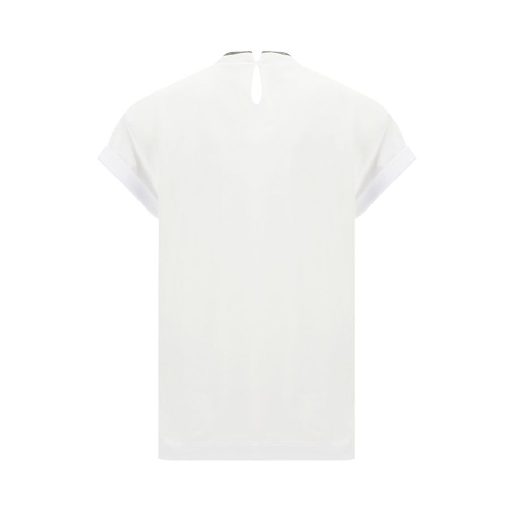 Brunello Cucinelli Weißes T-Shirt aus Elasthan-3
