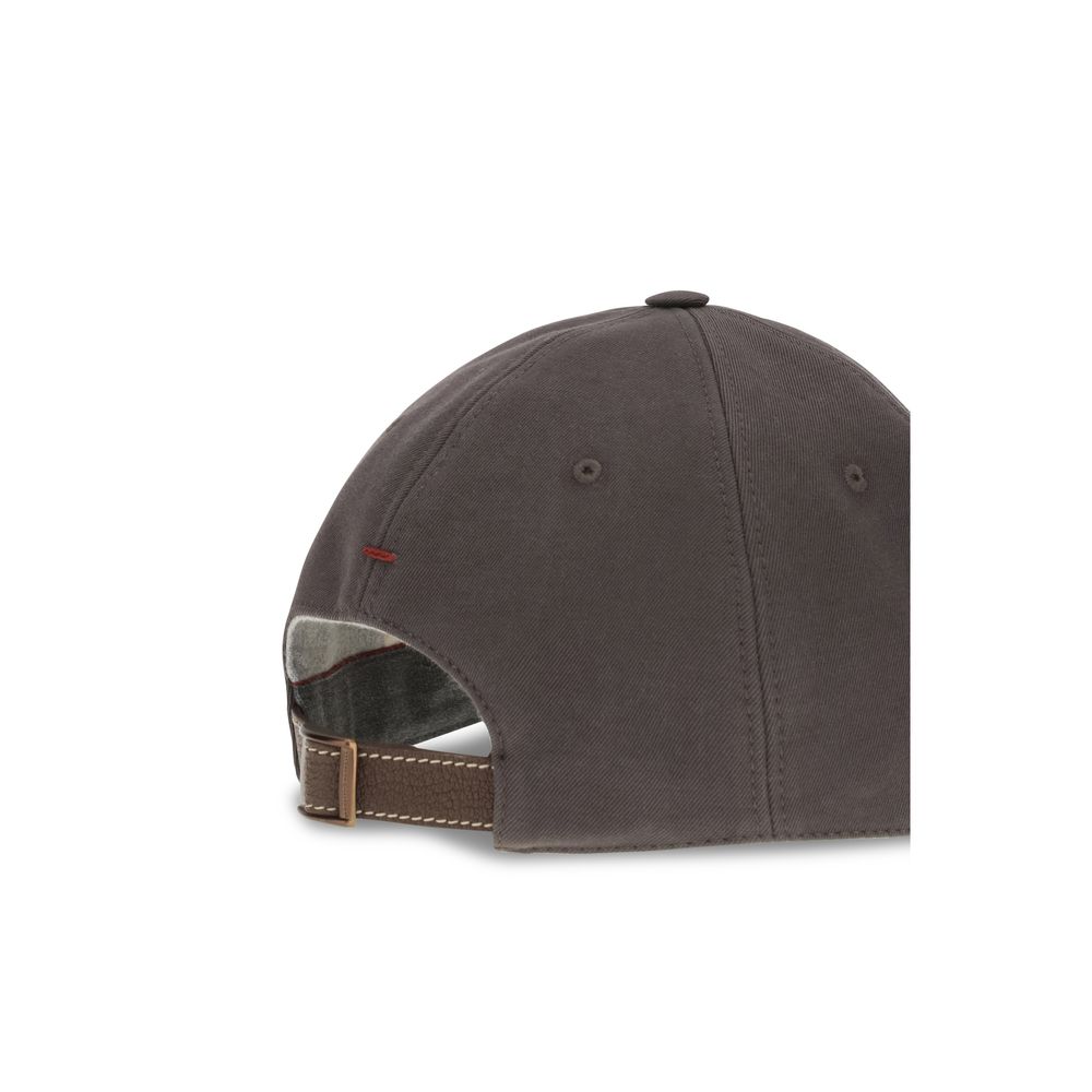Brunello Cucinelli Braune Baumwollkappe (Baseball Cap)-3