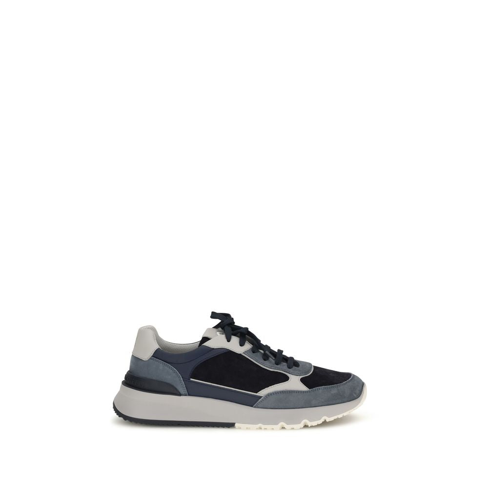 Brunello Cucinelli Blaue Kalbsleder Bos Taurus Sportschuhe-1