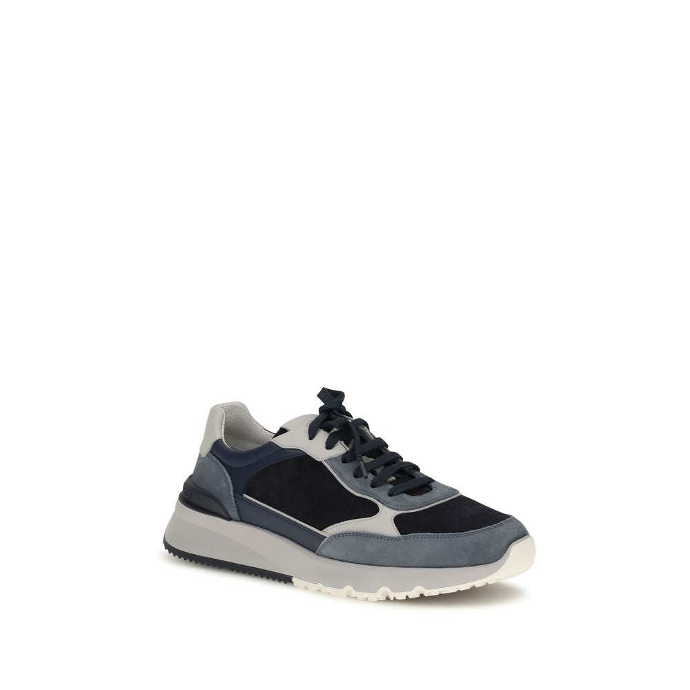 Brunello Cucinelli Blaue Kalbsleder Bos Taurus Sportschuhe-2