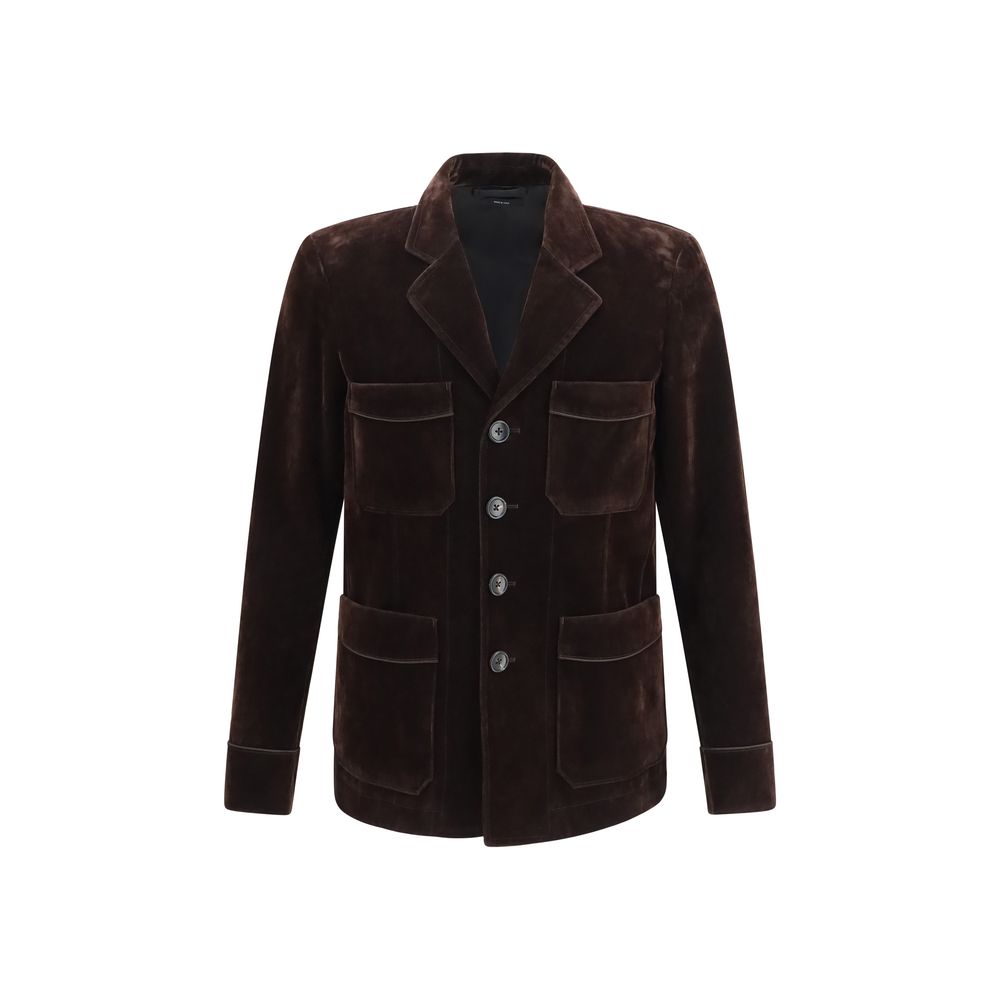 Tom Ford Brauner Baumwollblazer-1