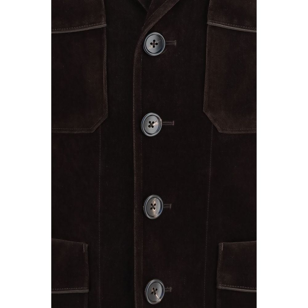 Tom Ford Brauner Baumwollblazer-3