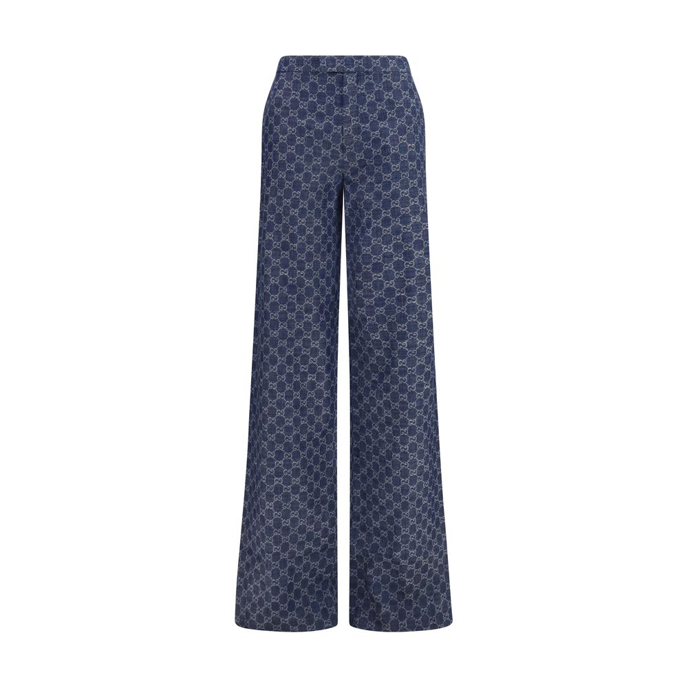 Gucci Blaue Baumwoll-Freizeithose-1