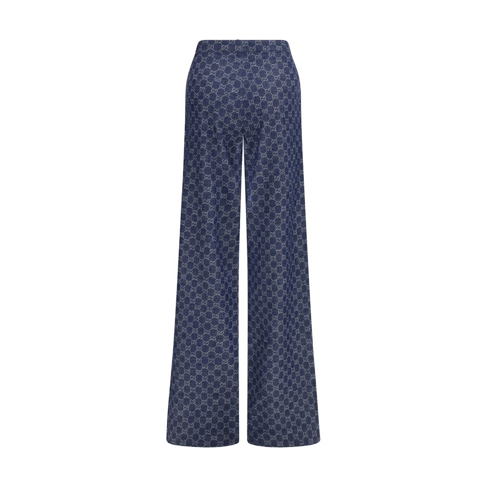 Gucci Blaue Baumwoll-Freizeithose-2