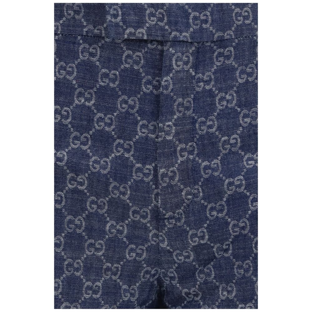 Gucci Blaue Baumwoll-Freizeithose-3