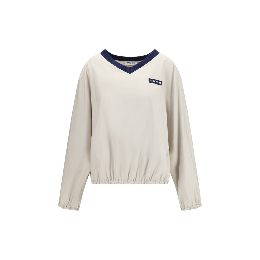 Miu Miu Beige Recycled Polyester Sweatshirt-1