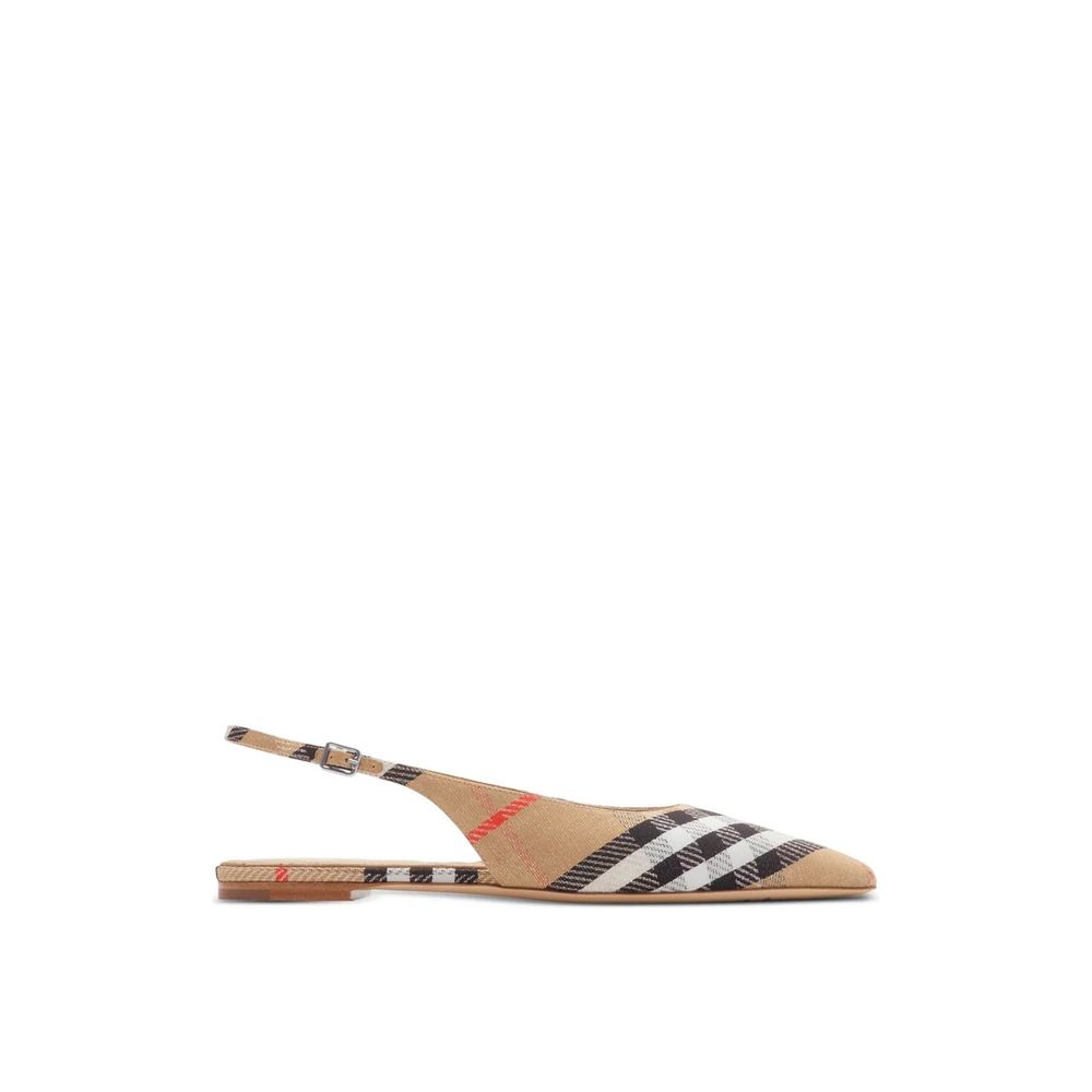 Burberry Braune Stoff-Ballett-Flats-1