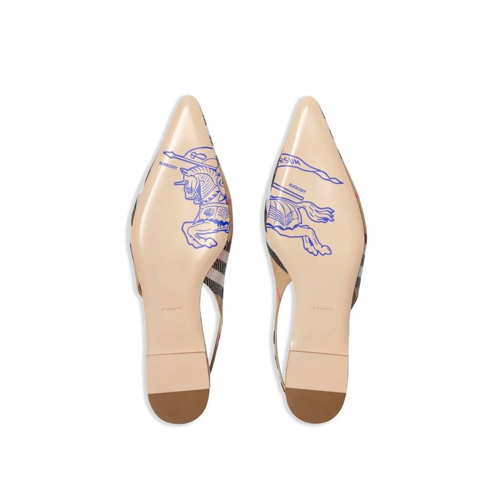 Burberry Braune Stoff-Ballett-Flats-4