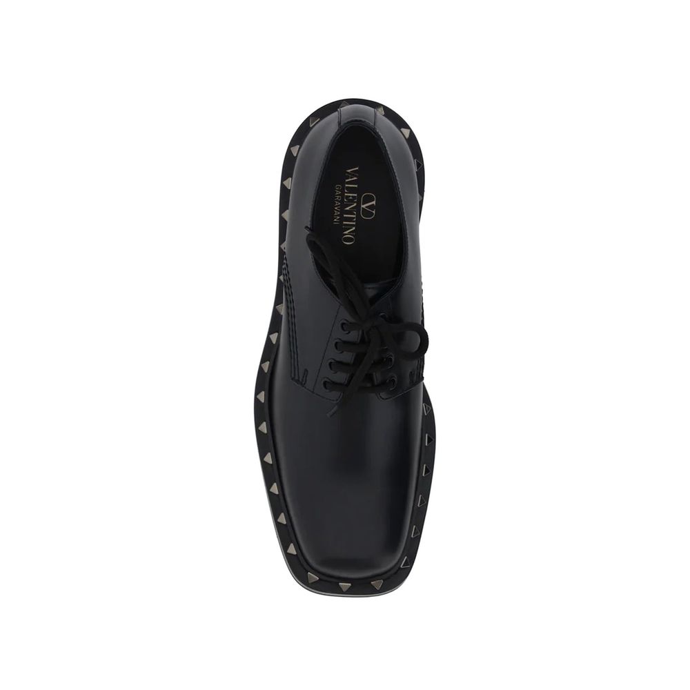 Valentino Garavani Schwarze Oxford- und Derby-Schuhe aus Kalbsleder-4