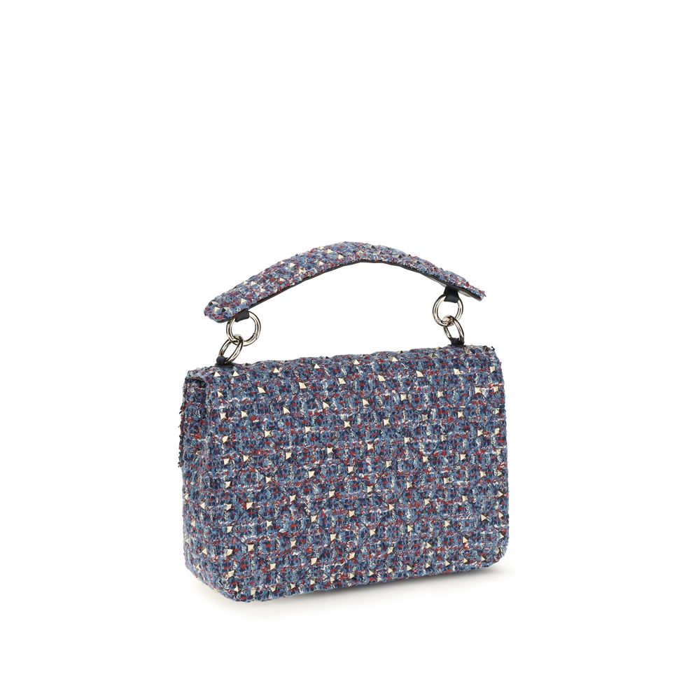 Valentino Garavani Blaue Stoff-Umhängetasche-3