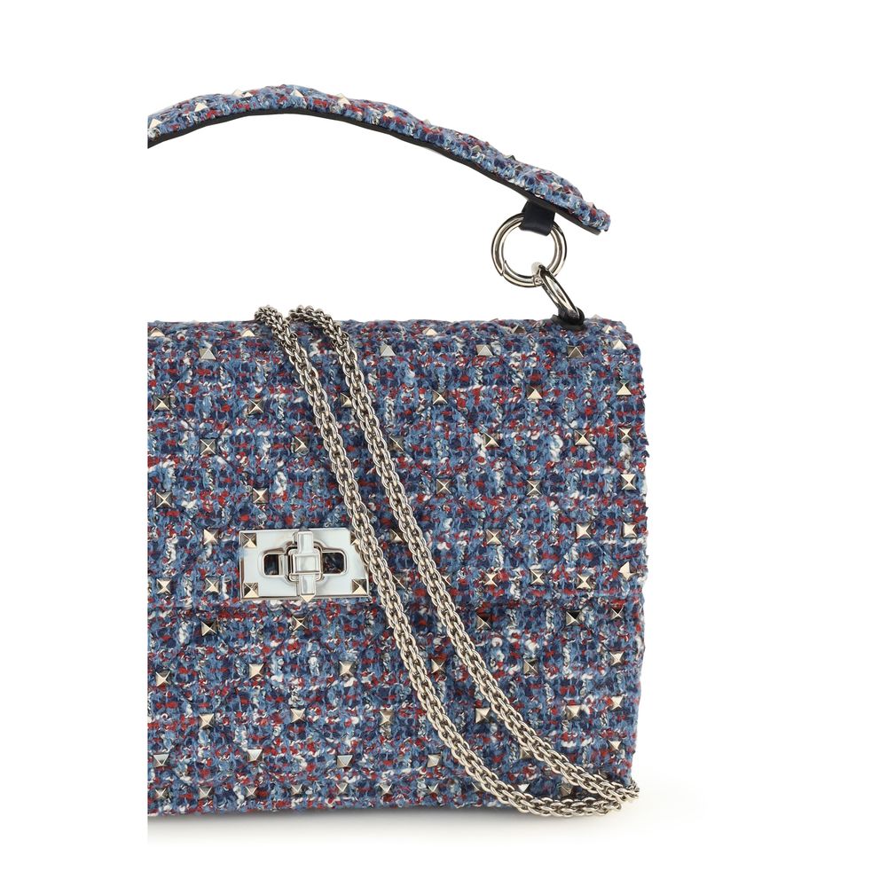 Valentino Garavani Blaue Stoff-Umhängetasche-4