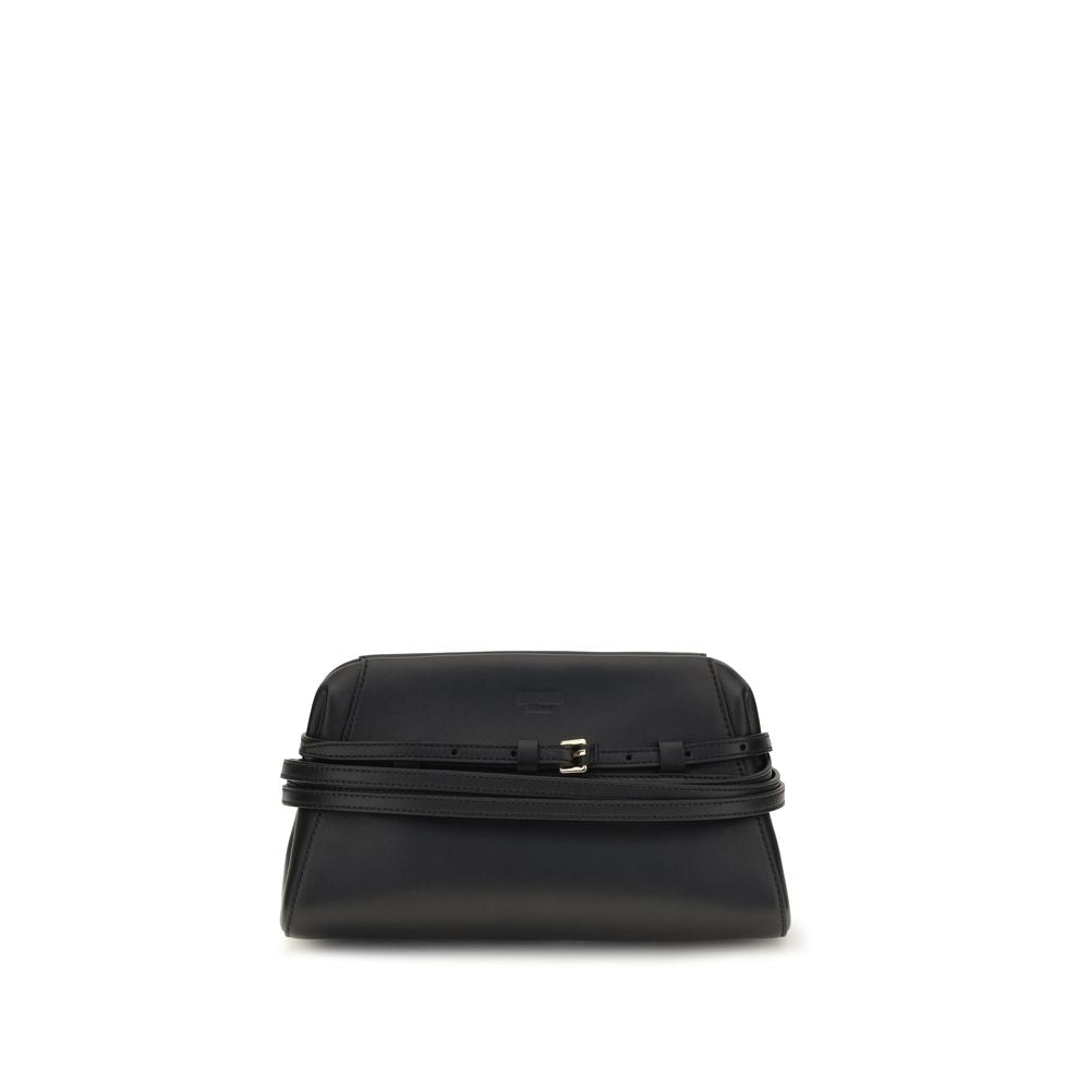 Moschino Schwarze Umhängetasche aus Ziegenleder-1