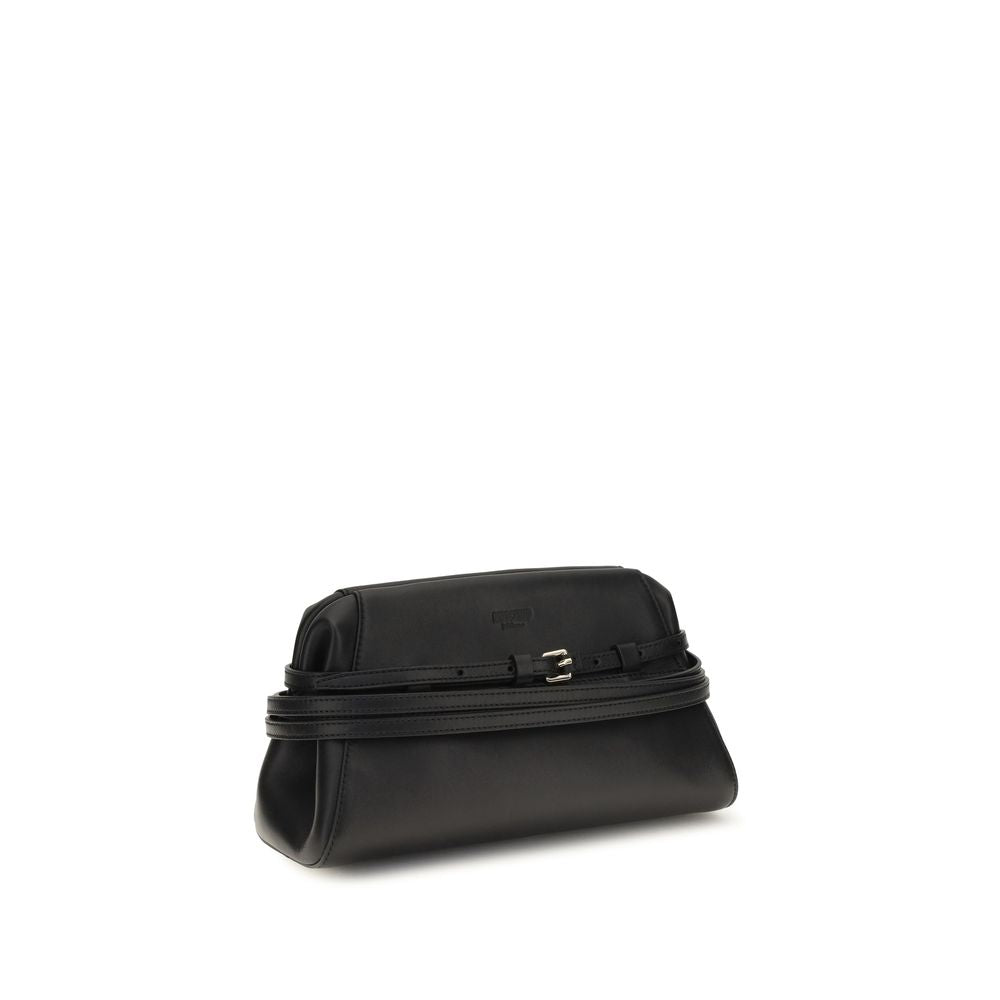 Moschino Schwarze Umhängetasche aus Ziegenleder-2