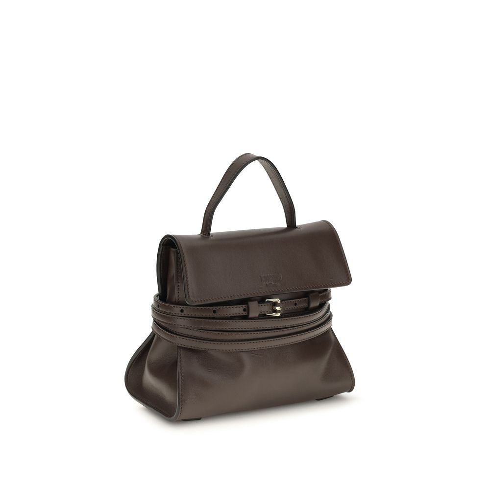 Moschino Braune Ziegenleder-Schultertasche-2