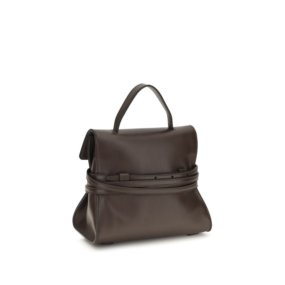 Moschino Braune Ziegenleder-Schultertasche-3
