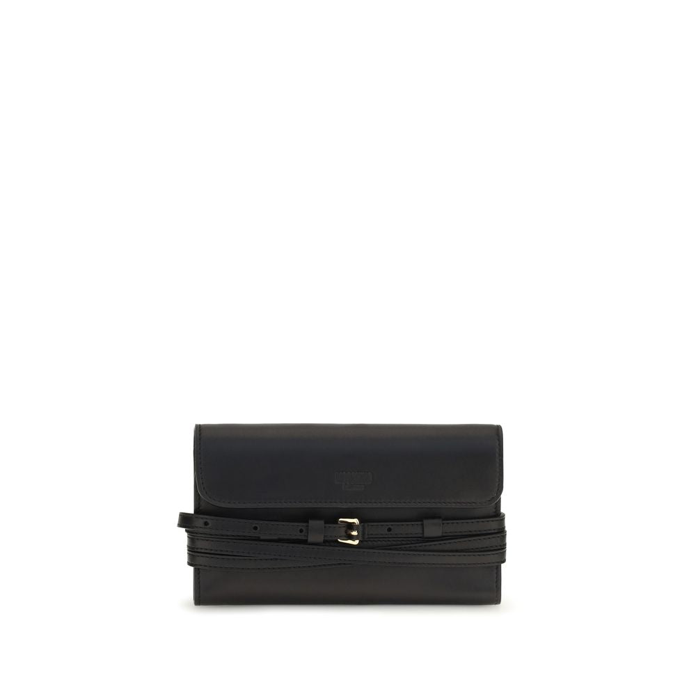 Moschino Schwarze Umhängetasche aus Ziegenleder-1
