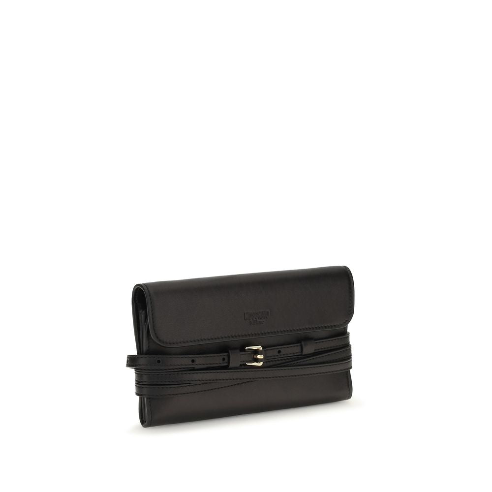Moschino Schwarze Umhängetasche aus Ziegenleder-2